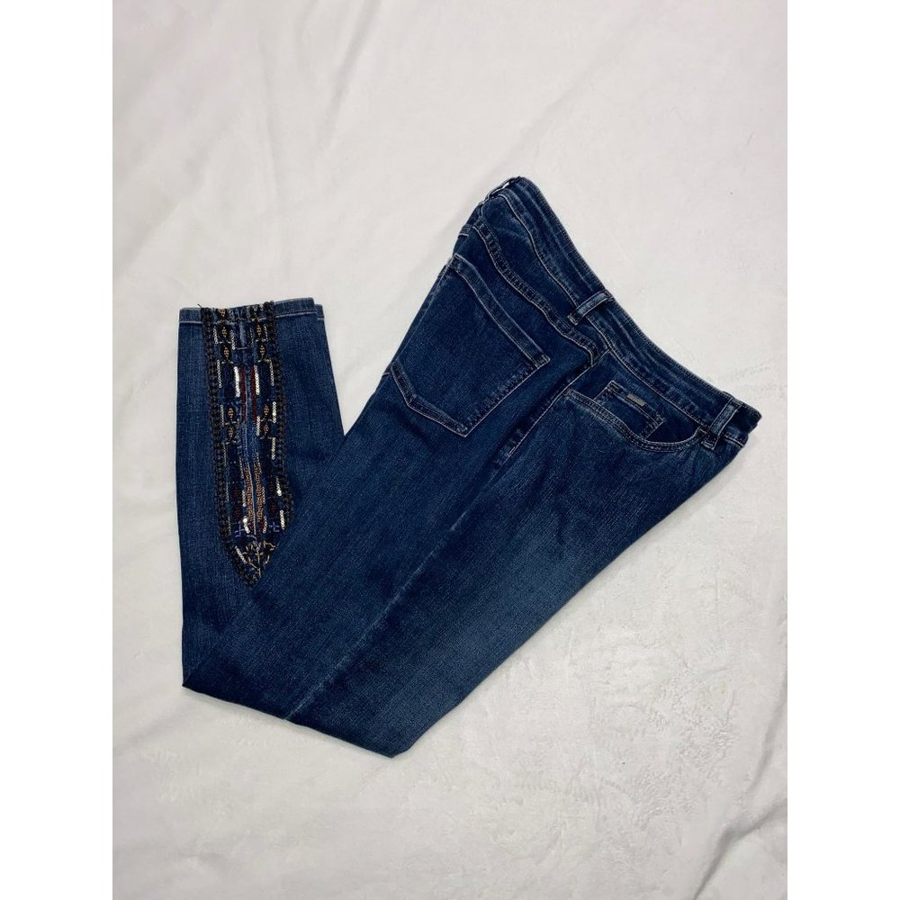 FDJ Ladies Sequin Bottom Hi-Rise Ankle Jeans Size 10